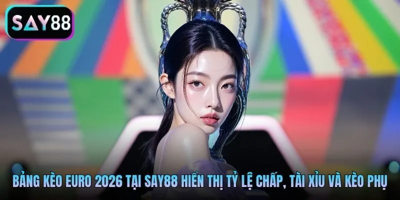 Bảng kèo Euro 2026 tại Say88 hiển thị tỷ lệ chấp, tài xỉu và kèo phụ